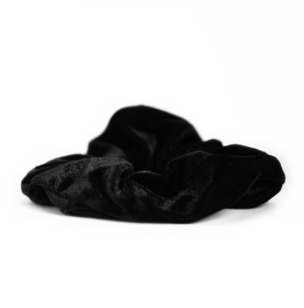 Scrunchie svart sammetshrsnodd