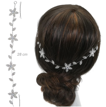 Hrsmycke Rhinestone flower wire hair wreath