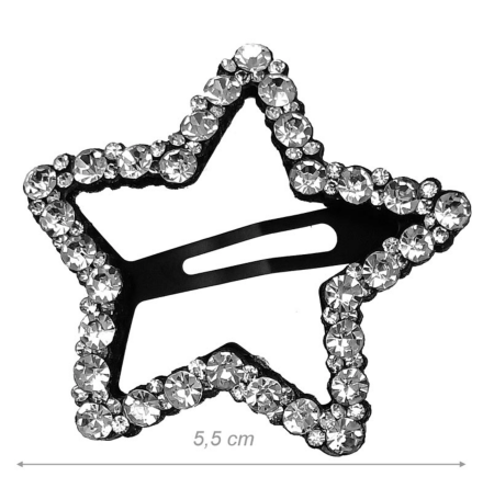 Hårklämma White rhinestone star snap hair clip Hårklämma White rhinestone star snap hair clip