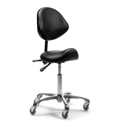 Arbetsstol Svart sadel med ryggst�d