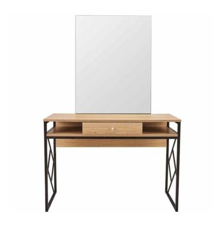 Loft S spegel och b�nk med l�da