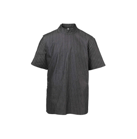 Black pinstriped barber jacket
